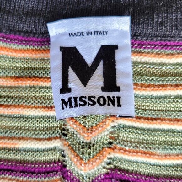 M MISSONI Zig Zag Knit Tie Back Dress 4 Vintage 90s - Picture 5 of 5